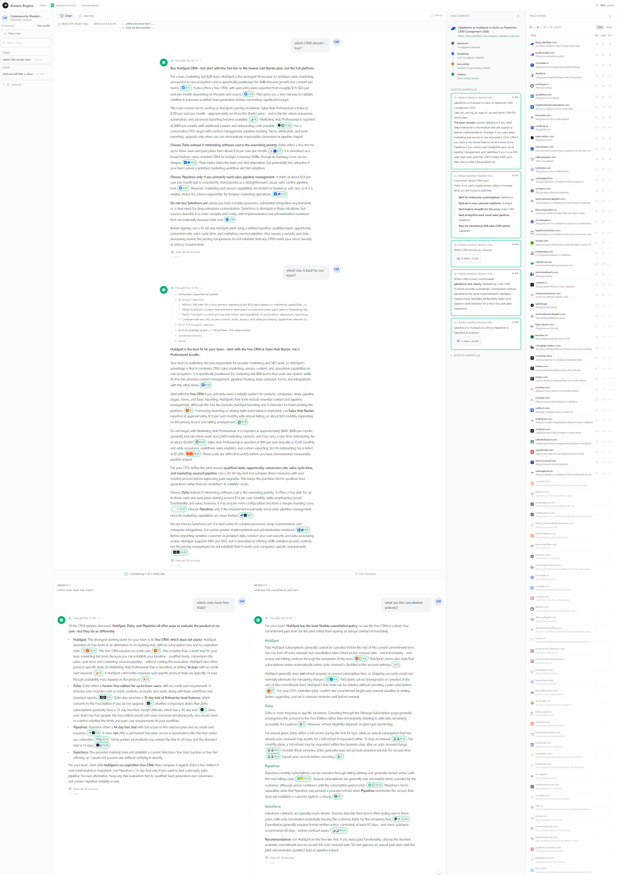 QueryBurst Answer Engine Conversation