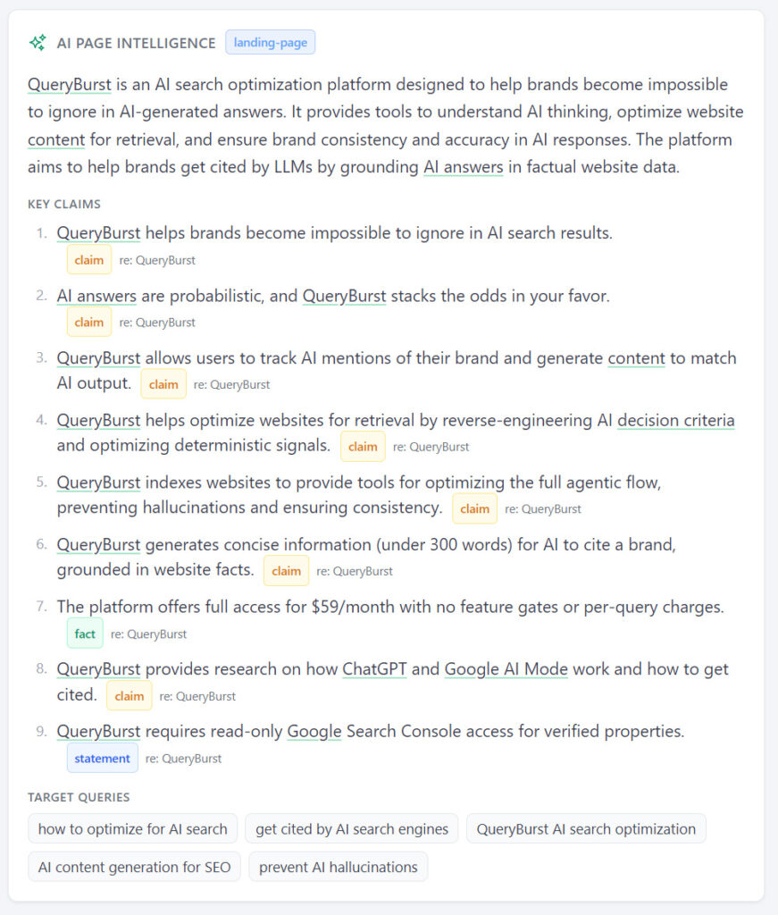 QueryBurst AI Page Intelligence
